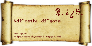 Némethy Ágota névjegykártya